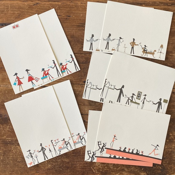 R. Nichols Artist Mid Century Style Notecards and Envelopes Set of 10 - Picture 10 of 10